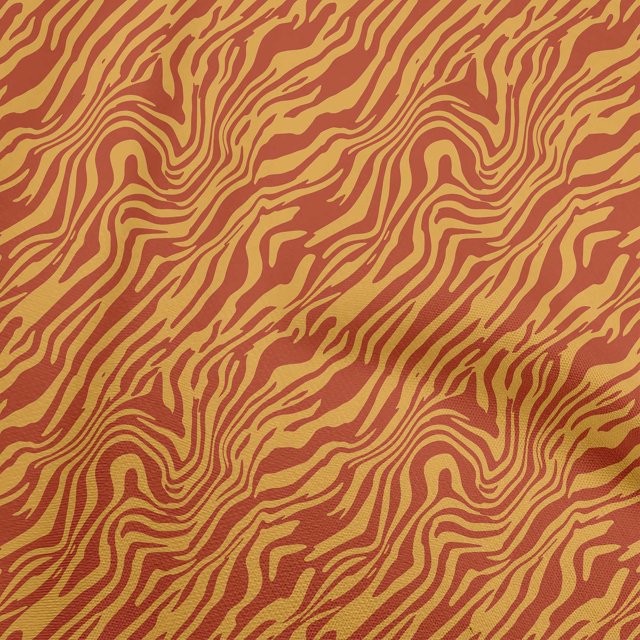 oneOone Polyester Spandex Orange Fabric Animal Skin Craft Projects Decor Fabric Printed By The Yard 56 Inch Wide