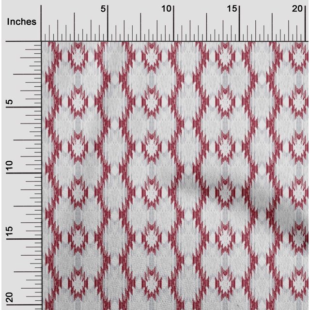 oneOone Cotton Poplin Fabric Aztec Ikat Printed Craft Fabric BTY 56 Inch Wide