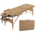 thumbnail image 1 of HOMCOM Portable Folding Massage Table, Facial Couch Bed, Light Brown, 1 of 10