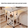 thumbnail image 3 of EastVita Table en C à Hauteur Réglable avec Roues, Table d'Appoint Mobile pour Collation avec Planche à Dessin Inclinable, Support de Canapé, de Chevet et d'Ordinateur Portable, Plateau Télé en Forme de C avec Étagères de Rangement, Blanc, 60 x 40 cm, 3 of 4