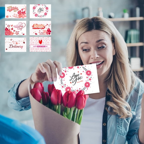 TIMIFIS Paper Greeting Cards, 6 PCS Set Valentine's Day Greeting Card Romantic Gratitude Friendship Card Baking Flower Small Greeting Card 6X4 Inch Valentine's Day Greeting Card Home Decor