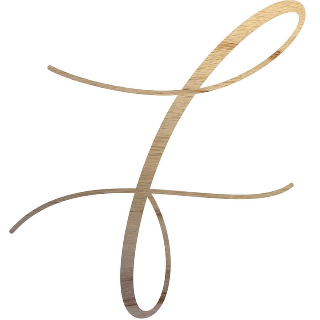 Unfinished Wood Letter F, Craft Alphabet 4'' Tall Wooden Letter Wall Décor, Bellany Script Font