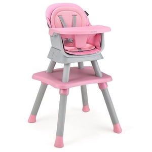 Pemberly Row 8 en 1 Chaise haute bébé Convertible Booster de salle à manger rose