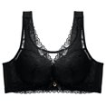 thumbnail image 1 of Virmaxy Soutien-Gorge Sans Fil pour Femmes Aguichant Grande Taille Mince en Dentelle Soutien-Gorge Rassemblant Sans Armature Confortable Fixe Ajustable Collection de Poitrine Coton Noir G, 1 of 8