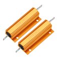 thumbnail image 1 of Unique Bargains Aluminum Case Resistor 100W 24Ohm Wirewound Yellow for LED Replacement Converter, 1 of 4