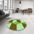 thumbnail image 4 of Ahgly Company Tapis d'Intérieur Ronds Transitionnels Vert Olive Lavables à la Machine, 6 Pieds Rond, 4 of 7