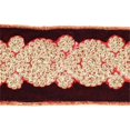 thumbnail image 3 of Vickerman Q222310 4 in. x 5 Yard Wine Velvet Ribbon with Light Gold Sequin Embroidery Wired Edge Christmas Ribbon, 3 of 3