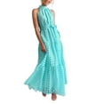 thumbnail image 3 of SUNSIOM Robe Longue pour Femme, Élégante Robe d'Été Sans Manches à Col Roulé à Carreaux, Robe Évasée, Robe de Cocktail avec Ceinture, 3 of 6