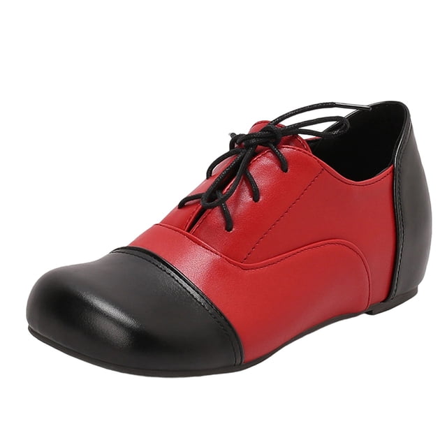 Wensltd Chaussures Plates à Lacets pour Femmes, Mode et Décontractées, Bout Rond, Chaussures en Cuir Souple Confortables