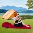 thumbnail image 4 of Beach Mat with Inflatable Pillow Portable Lightweight Outdoor Beach Lounger Sunbathing Relaxing Beach Blanket with Flocking Headrest, 4 of 8