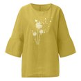thumbnail image 4 of Blouses pour Femmes 2023 Femmes Été Aguichant Imprimé Régulier à Boutons Col Rond Manches Courtes Femmes Manches Courtes Haut Blouse de Maternité en Liquidation, 4 of 5