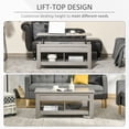 thumbnail image 4 of HOMCOM Lift Top Coffee Table with Hidden Storage and Open Shelves, 4 of 10