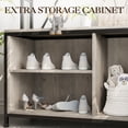 thumbnail image 3 of Hall Tree with Bench and Shoe Storage, 5 in 1 Coat Rack with Shoe Bench, Entryway Furniture with 8 Hooks, Farmfouse Style, 3 of 9