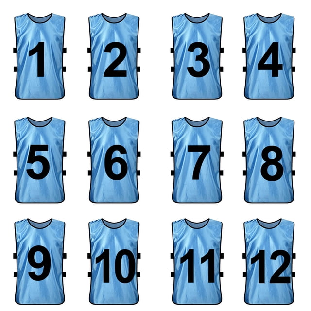 TOPTIE Ensembles de 12 Gilets d'Entraînement Vierges, Chasubles de Soccer