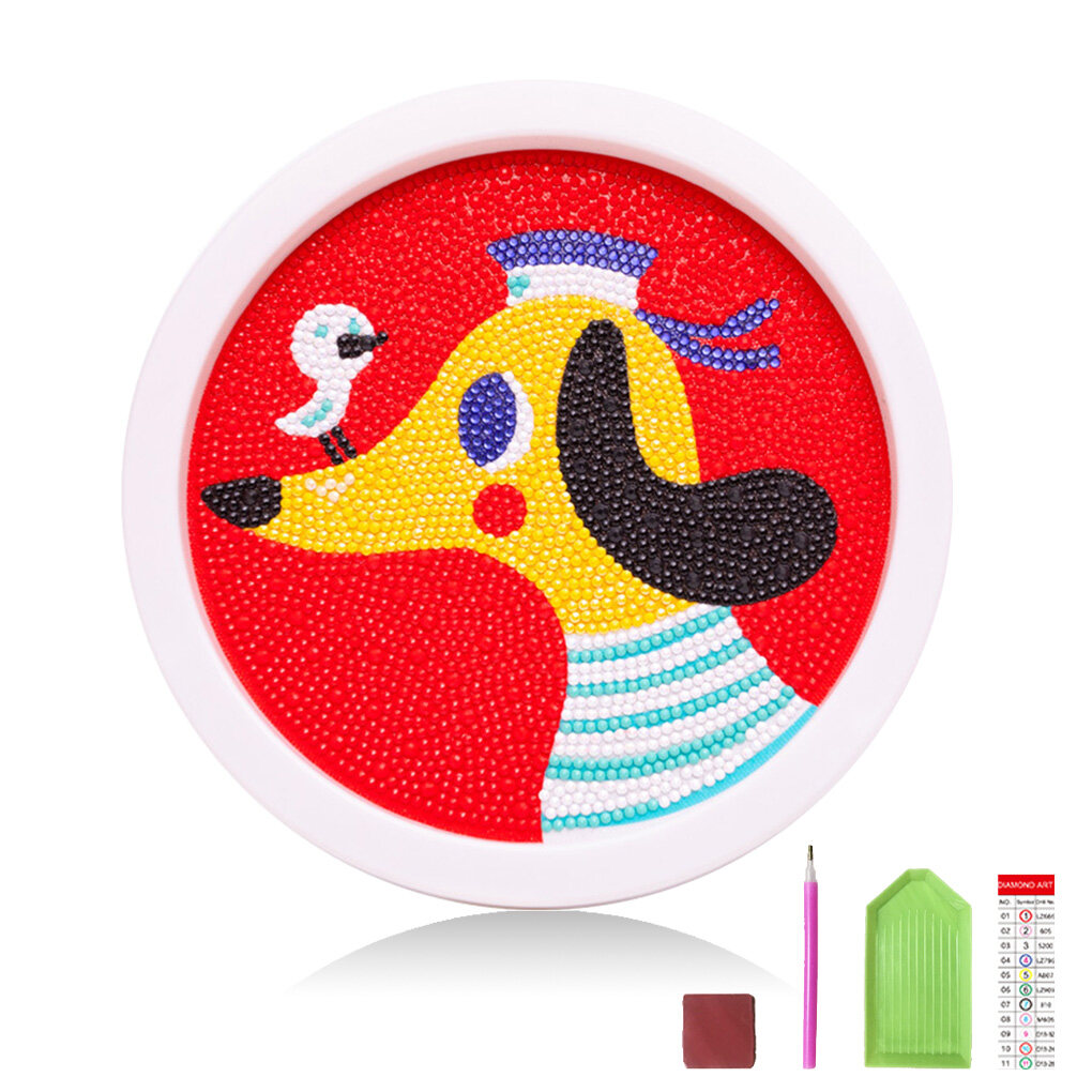 5D DIY Mini Diamond Painting Pen Canvas Kit Cross-stitch Children Acrylic Rhinestones Embroidery Educational Toy Art with Frame Type 4