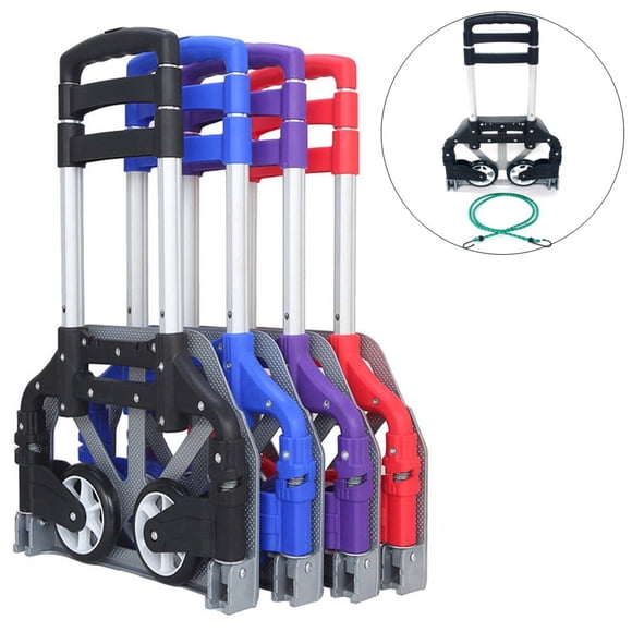UBesGoo Portable Aluminum Folding Hand Truck Dolly Trolley Cart, w/Telescoping Handle