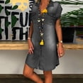 thumbnail image 2 of FAVIPT Robes en Denim pour Femmes Décontractées Sans Manches Longueur Genou Robe à Revers Boutonnée Col en V Robes Midi Décontractées Mode Été 2025 Robe Noir,G, 2 of 5