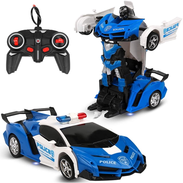 Voiture Télécommandée Transformateur Rc Voiture Robot Rotation 360 ° Freinage Rechargeable Voiture Jouet pour Enfants une Clé Déformation Voiture de Sport Modèle de Voiture Jouet Cadeau