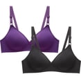 thumbnail image 1 of Womens Racerback Bras Full-Coverage Bra Feature V-Neck Demi & Balconette Bra Style W-223 Hook and Eye Closure Full-Coverage Wirefree Bra Purple XL, 1 of 5