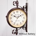 thumbnail image 1 of Chendee Vintage Double Sided Wall Clock Wrought Iron Train Grand Station Style, 1 of 9