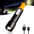 thumbnail image 1 of Zoomable Waterproof LED Flashlight with COB Sidelight and Hook,Rechargeable Portable Torch for Camping,Emergency,Home Use,Featuring 1000 Lumens and 9 Modes, 1 of 6
