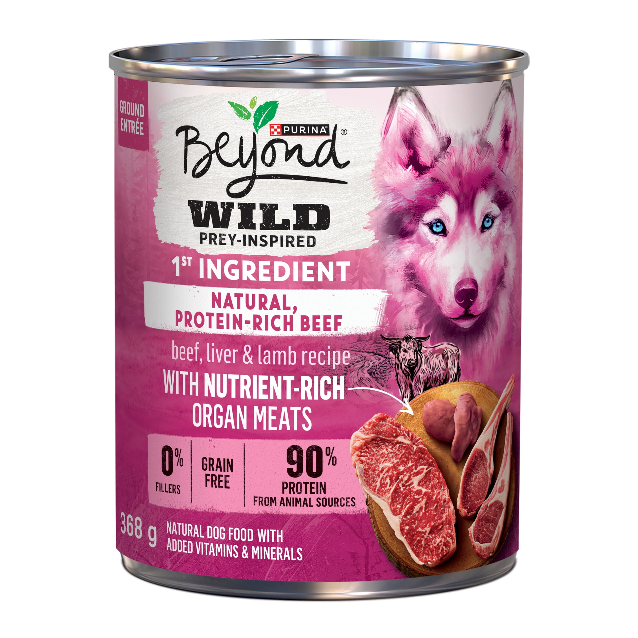 Beyond Wild Beef, Liver & Lamb Recipe, Wet Dog Food 368 g