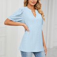 thumbnail image 4 of Birdeem Womens V- Neck Hollow Out Recreational Short Sleeve Tops, 4 of 6