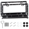 thumbnail image 1 of CHUANK 2PCS Bling Car License Plate Frame  Sparkly Rhinestone Stainless Steel License Plate Cover/Holder  Universal for Most Cars  SUVs  Vehicles with Screw Set  Auto Accessories for Wome, 1 of 14