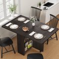 thumbnail image 3 of Aoile Petite Table à Manger Pliante avec 2 Niveaux de Rangement, Abattant Extensible pour Petit Espace, Cuisine, Noyer, 3 of 10