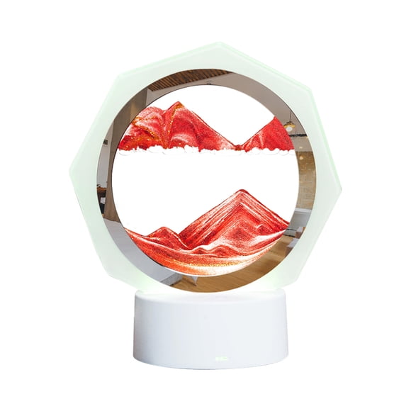 EGNMCR Lampe de Bureau Sable en Mouvement, Décoration Sablier Rotatif à 360°, 6,69 Po, Art Sable en Mouvement Liquide pour Salon Chambre Lampe de Table Décoration (10 ml) Lampe de Bureau