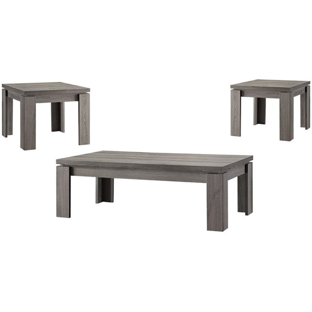 Bowery Hill 3 Pièce Table Basse Contemporaine en Gris Vieilli