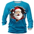 thumbnail image 1 of RXMEKW Haut à Manches Longues à Col Rond avec Imprimé de Noël pour Hommes, Chemise Décontractée en Polyester, Vert Taille g, 1 of 3
