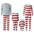 thumbnail image 1 of Nituyy Ensembles de Pyjamas Assortis pour la Famille d'Automne Hauts à Manches Longues à Col Rond + Pantalons à Rayures Ou Combinaison à Rayures à Manches Longues, 1 of 7