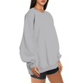 thumbnail image 3 of ORUYROP Sweat-Shirts Oversize pour Femmes Pull Col Rond Décontracté Silod Couleur Polaire Chandails, 3 of 7