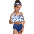 thumbnail image 3 of Girls Swimsuits Floral Leaf: 2PCS Printed Bathing Suit Beach Swimwear for Kids, 3 of 3