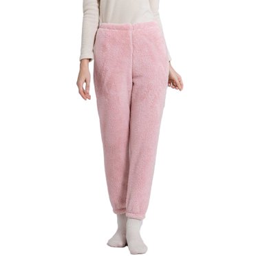 FAIWAD Pantalon de Pyjama pour Femmes Taille Haute Élastique en Molleton Doux Droit Grande Taille Confortable