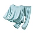 thumbnail image 1 of MIASHUI Ensemble de Pyjama T-Shirt à Manches Courtes et Pantalon pour Garçons, Décontracté, Vert Menthe, 6-7 Ans, 1 of 3