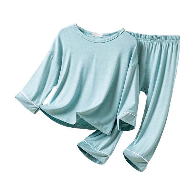 MIASHUI Ensemble de Pyjama T-Shirt à Manches Courtes et Pantalon pour Garçons, Décontracté, Vert Menthe, 6-7 Ans