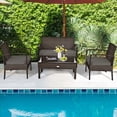 thumbnail image 4 of Gymax 8PCS Rattan Patio Conversation Set Outdoor Furniture Set Garden w/ Cushion, 4 of 10