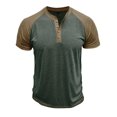 thumbnail image 4 of Weiqiqre Men's Shirts Short Sleeve Cotton Blend Tee Casual Basic Button Summer T-Shirt Tops with Pocket, 4 of 7