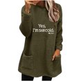 thumbnail image 1 of Birdeem Womens Round- Neck and Winter Loose Print Pocket Warm Long Sleeve Blouse Tops, 1 of 1