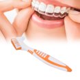 thumbnail image 4 of Denture Toothbrush, Denture Cleaning Brush Prevent  Calculus Dual Head Plaque Removal Safe Durable  For Complete Dentures, 4 of 8