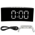 thumbnail image 1 of Horloge Miroir, Horloge Numérique à Écran Incurvé Miroir Deux Modes d'Affichage Lumière Intelligente Détection Écran LED Rétroéclairage avec Base pour Chambre pour Chevet Lumière Blanche, 1 of 8