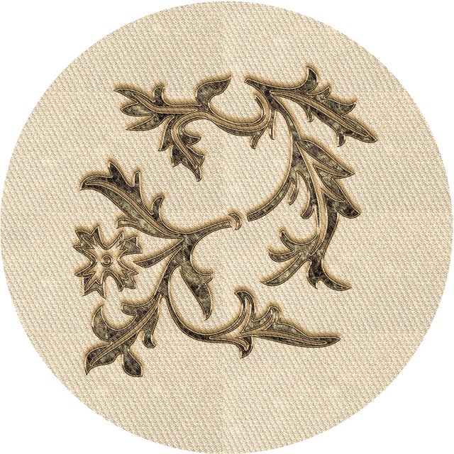 Ahgly Company Tapis d'Intérieur Ronds Transitionnels Lavables à la Machine, Brun Pérou, 5 Pieds Rond