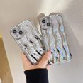 thumbnail image 4 of ORUYROP Designed for iPhone 15 Pro Max Case,Water Ripple Pattern Curly Wave Frame Soft Cute Phone Cover for Men Women Girls(iPhone 15 Pro Max,Silver), 4 of 7