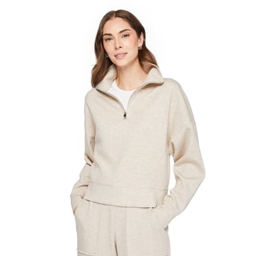 Chandail en scuba zippé au quart George pour femmes