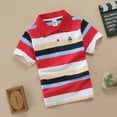 thumbnail image 2 of Enfants Polos pour Garçons Chemise à Col Rayé Hauts à Manches Courtes Chemise de Rugby Tenue pour Garçons 12-13 Ans, 2 of 3