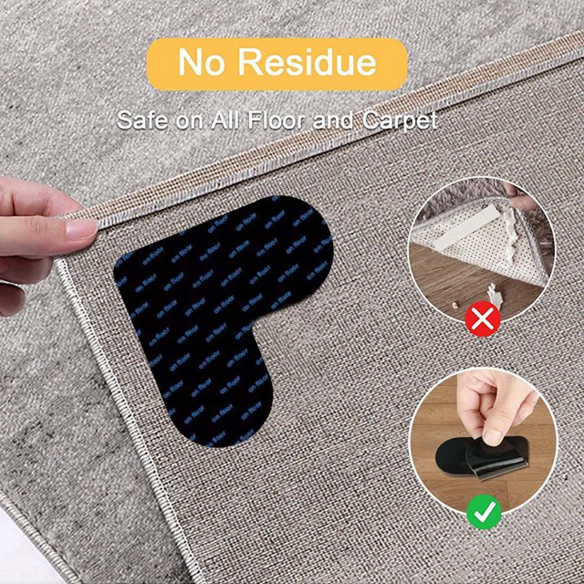 Non Slip Rug Grippers Heart Shape,Carpet Corner Slide Gripper,Rug Pads Gripper for Hardwood Floor,Double Sided Non-Slip Rug Pads,Self Adhesive Multipurpose Fixed Carpet Gripper for Home
