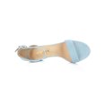 thumbnail image 4 of BLISSFUL STEP Outfit Women's Shoes Open Toe Mid Block Heel Ankle Strap Faux Suede Sandals Sky Blue 8.5, 4 of 7