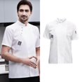 thumbnail image 2 of Chef Jacket Short Sleeve Cooking Clothes Simple Chef Short Sleeve Chef Jacket Coat for Restaurant White XXXL, 2 of 8
